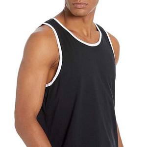 Débardeur de musculation pour homme en coton blanc et noir de haute qualité avec logo personnalisé, débardeur de sport pour la salle de sport - Product Image 4