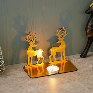 Hermoso objeto de mesa de Reno ciervo artístico acabado dorado perfecto para decoración del hogar Decoración de mesa y propósito de regalo de la India - Product Image 5