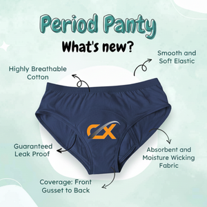 Braguitas Menstruales Premium a Prueba de Fugas, de Tiro Bajo, Estilo Hipster |   Ropa Interior Fisiológica Ecológica y Transpirable 100% Algodón para Mujer - Product Image 5