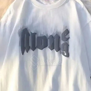 Camisetas de Hombre Oversize con Cuello Redondo, Estampado Puff, 100% Algodón, Transpirables y de Secado Rápido, Venta Directa de Fábrica - Product Image 2