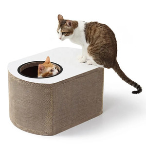 Vente en gros de maison en papier de condo de chat de forme ovale écologique de luxe avec jouet à couinement 710 Vendu - Product Image 3