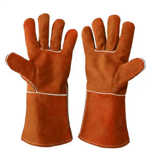 Guantes DE SEGURIDAD DE CUERO dividido de piel de vaca de primera calidad resistentes al calor y resistentes para uso de soldadura industrial - Product Image 5