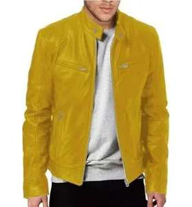Chaqueta de motorista de cuero genuino para hombre personalizada de alta calidad Abrigo de cuero retro para hombre en servicio OEM de nuevo estilo vintage - Product Image 1