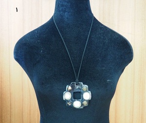 Impresionante Collar con Colgante Artesanal de Cuerno de Búfalo Natural, Conjuntos de Joyería de Moda para Accesorios de Mujer, F S INTERNATIONAL - Product Image 2