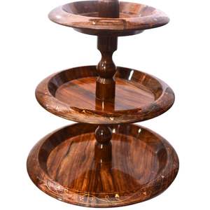 Magnifique plateau de service en bois à 3 compartiments, tailles personnalisées, fabrication artisanale en gros - Product Image 3