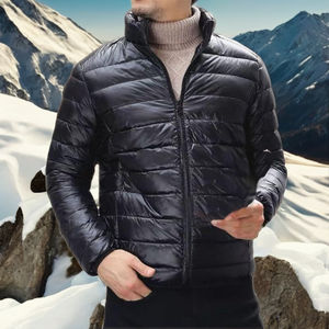 Veste matelassée personnalisée en gros, manteau d'hiver léger en duvet, service OEM, veste en cuir Ernie pour homme, veste matelassée - Product Image 4