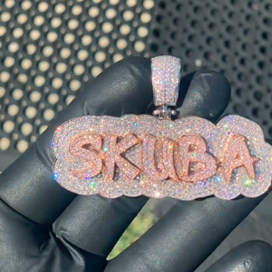 Customized Iced Out <b>Silver</b> Diamond Fine Jewelry Pendants & <b>Charms</b> 925 Sterling High Quality Diamond Pendant Hip Hop Pendant - Product Image 5