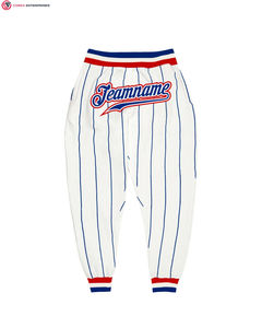 Pantalon de sport personnalisé blanc noir rose-bleu clair tissu de coton respirant Style décontracté fermeture à la taille élastique plat mi pour l'automne - Product Image 3