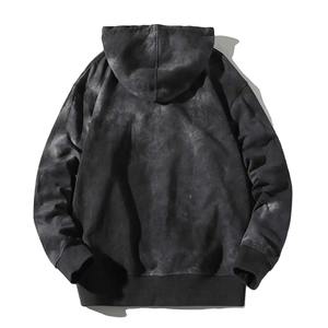 Vente en gros de sweat à capuche tie-dye avec logo personnalisé pour hommes collection hiver col à capuche brodé manches longues uni - Product Image 4