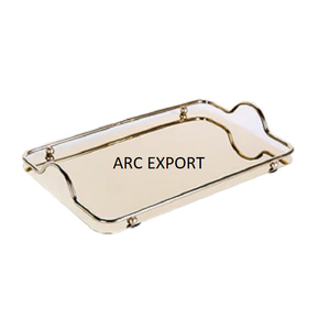 Superb Quality Customized Shape Metallic Gold Food Serving <b>Tray</b> Latest Designing Handmade <b>Large</b> Table Decoration Food <b>Tray</b> - Product Image 6