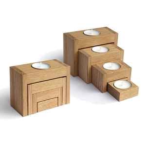 Bougie votive en bois faite à la main avec cire couleur naturelle Style moderne parfum de maison de Noël votive - Product Image 2