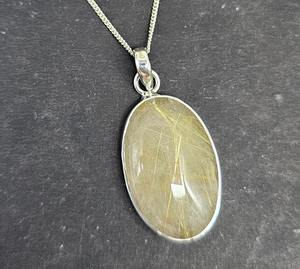 Colgante de plata rutilo dorado natural Plata de Ley 925 - Product Image 2