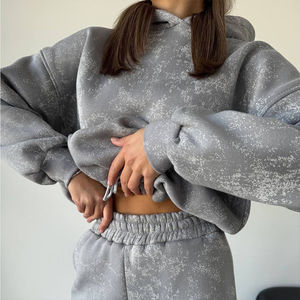 Ensemble de survêtements 2 pièces pour femmes automne 2026 – Sweat à capuche et pantalon de jogging grande taille personnalisable avec logo - Product Image 2