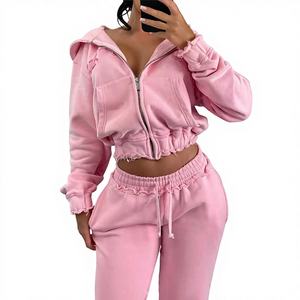 Conjunto Deportivo de 2 Piezas para Mujer con Logotipo Personalizado de Alta Calidad, Sudadera con Capucha, Chándal Informal para Mujer - Product Image 1
