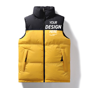 Chalecos acolchados de dos tonos para hombre más vendidos, chaquetas acolchadas sin mangas de invierno con logotipo impreso personalizado de poliéster 100% grueso a prueba de viento - Product Image 5