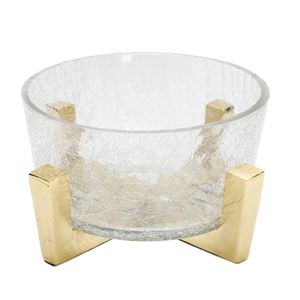 Bol de service de forme ronde en verre transparent de style moderne avec conception de crabes d'excellente qualité pour le service - Product Image 3