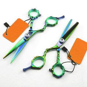 Vente en gros Kit pour coiffeur Ensemble de ciseaux amincissants Set de ciseaux de salon de barbier avec étui en cuir à fermeture éclair - Product Image 6