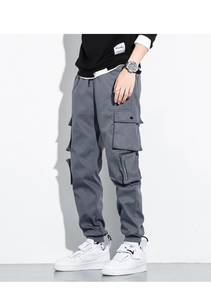 Logo personnalisé OEM Pantalon de jogging taille haute en éponge française pour hommes, coupe fuselée, style utilitaire décontracté avec poche - Product Image 6