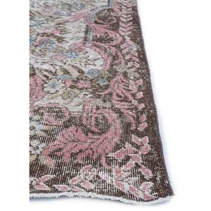 พรมขนสัตว์ถักมือสไตล์วินเทจ สีเบจ-น้ำตาล ลายเหรียญตรา สำหรับห้องนั่งเล่น ห้องโถง ทางเดิน รูปทรงสี่เหลี่ยมผืนผ้า ดีไซน์นามธรรม รุ่น Pae-2183 - Product Image 4