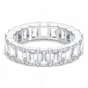 4.80 Carat Radiant Cut Moissanite E-F/VVS-VS Solid Gold Full Eternity Pave <b>Set</b> Wedding <b>Ring</b> <b>for</b> <b>Women</b> - Product Image 3