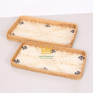 Artículos calientes de Vietnam ratán madre de perla bandeja para servir vajilla decorativa madre de perla bandeja de almacenamiento - Product Image 5