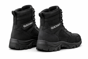 Bottes tactiques d'extérieur pour hommes, chaussures noires durables à cheville haute, chaussures de travail et de randonnée robustes, Quickway - Product Image 2