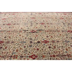 Vintage Turkish Rug, 12.9x19.6 ft Rug, <b>Red</b> Plants & trees <b>Wool</b> Rug - Product Image 4