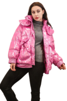 Veste d'hiver pour femmes 2021 à capuche, col court, réversible, imperméable, tricotée, à sequins, à plumes, rembourrée de laine