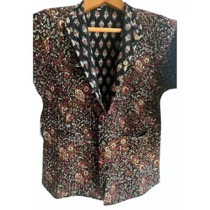 Women's Multicolor <b>Quilted</b> Jacket Printed Reversible Design Regular Fit Full Sleeves Casual Wear Button Closure 2 Pockets Jacket - Product Image 5