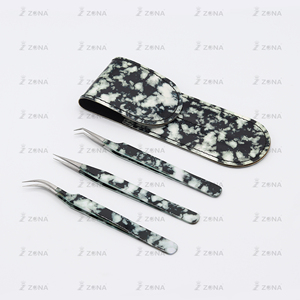 Kit de Pinzas para Extensión de Pestañas al por Mayor de Marca Privada, Color Blanco, con Estuche Dorado, Zona Pakistán, Belleza, Acero Inoxidable - Product Image 5
