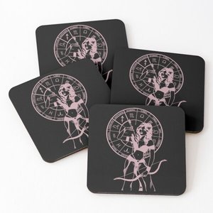Mango <b>Wood</b>/Acacia <b>Wood</b> Over Printed Tea Serving Coasters 4 Pieces Set tea Coasters Kitchen Decoration Stone Costars - Product Image 5