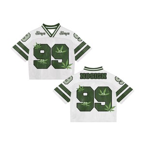 Camisetas con cuello en V personalizadas con estampado Allover, camisetas de gran tamaño de secado rápido, camiseta de fútbol de baloncesto de malla cuadrada para hombres - Product Image 1