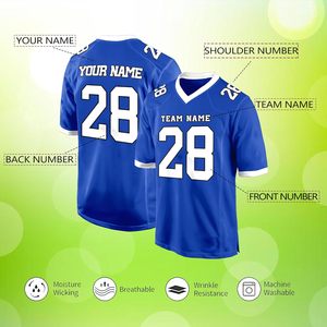 Camisetas de fútbol americano personalizadas para jóvenes y adultos con tela transpirable y duradera diseñadas para deportes de alto impacto - Product Image 3