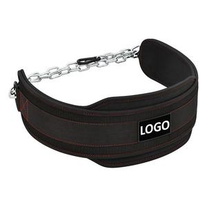 Weightlifting Dipping <b>Belt</b> <b>With</b> Steel <b>Chain</b> Nylon Gym Fitness Exercise Weighted <b>Belt</b> Pull up Dip <b>Belt</b> <b>With</b> Custom Logo - Product Image 2