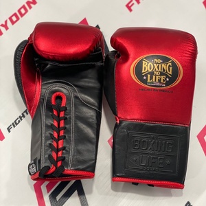 No Boxing No Life Red/Black Customized Laced Up Sparring Boxing <b>Gloves</b> For Sale Personalized Logo Training Fighting Martial Arts - Product Image 4