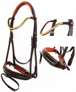 Brida de caballo de cuero genuino multicolor caliente tamaño completo - Product Image 3