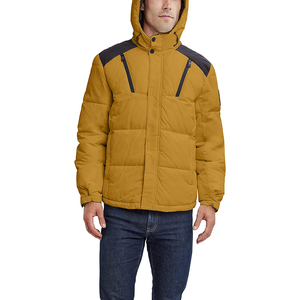 Veste bombardier à capuche pour hommes, résistante à l'eau, fermeture tricotée d'hiver, décontracté, poches poitrine zippées de grande taille, caractéristiques coupe-vent - Product Image 2