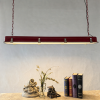 Luminaire suspendu moderne industriel rouge à double tube pour restaurant, bar, café, loft