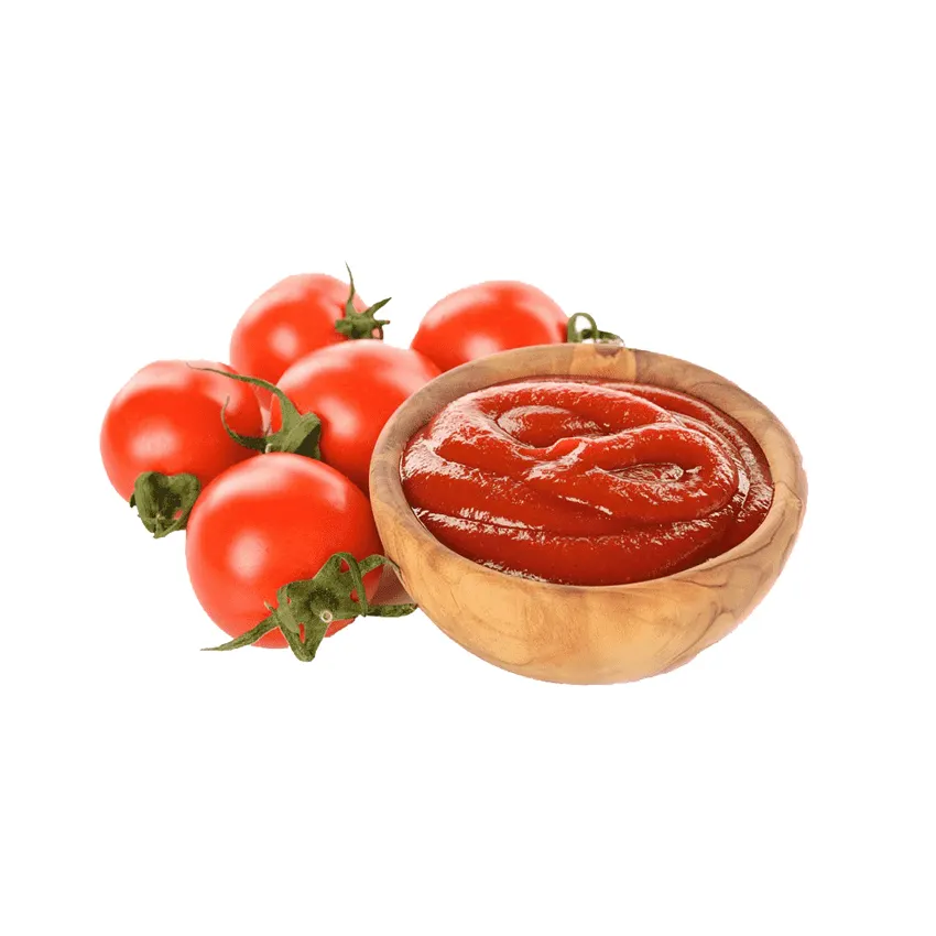 Томатная паста красного цвета в барабанной упаковке для приготовления пищи