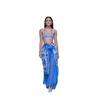 Pareo de Poliéster/Algodón Liso con Bordado para Mujeres de Indonesia y Tailandia y Hombres de Malasia, Estilo Europeo IODO, Todas las Temporadas