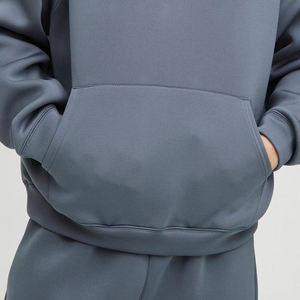 Sudadera con capucha de invierno para hombre y pantalones para correr, conjunto de chándal, jersey de dos piezas con forro polar grueso y bolsillo de canguro - Product Image 4