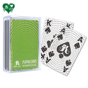 Cartes à jouer en plastique transparent à pois verts Carte de poker