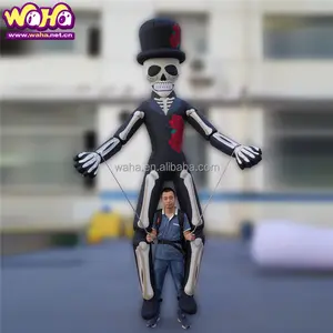 Halloween human skeleton costume inflatable puppet costume for parade