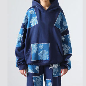 2025 nuevo Unisex 100% algodón invierno pulóver Sudadera con capucha 500 Gsm polar serigrafía patrón sólido Patchwork hombres sudaderas - Product Image 6