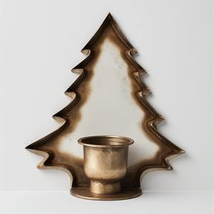 Heritage <b>Light</b> Christmas <b>Tree</b> Basket Antique Finish Reflecting Traditional Craftsmanship Spirit Joyful Christmas Durable Metal - Product Image 3