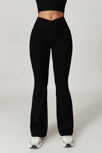 New Arrival Athletic Elastic Fitness Wear Yoga Gym Set Hot Selling 2 Piece Set Women Sports Bra & High Waist <b>Flare</b> <b>Leggings</b> Set - Product Image 6