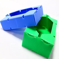 UP boîtes de décapage ondulées en plastique PP de haute qualité avec couvercle empilable réutilisable pliable ISO 9001:2015 de qualité alimentaire de couleur bleue