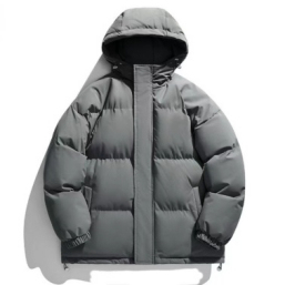 Chaqueta Acolchada Informal Negra Elegante para Tallas Grandes, Diseño Moderno y Minimalista, Aislamiento Acolchado, Detalle de Puños Elásticos, Ideal para el Invierno - Product Image 5