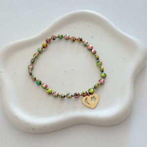 Bracelet de perles vintage réglable fait à la main avec des breloques croisées en forme de cœur de lune en acier inoxydable Design de bracelets à motif de chiffres élégant - Product Image 2