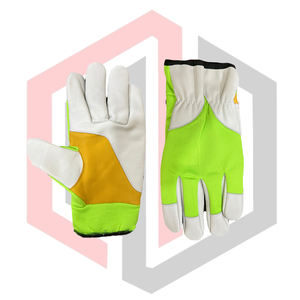 Gants de mécanicien en cuir fendu personnalisés avec des caractéristiques anti-vibrations, antidérapantes et sans poudre pour le jardinage et l'usage général - Product Image 4